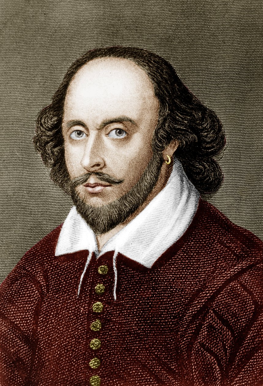 William Shakespeare (gravura a cores) de School English