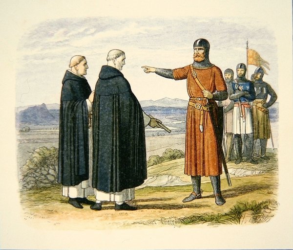William Wallace rejeitando propostas de paz dos Frades Dominicanos, antes da Batalha de Stirling Bridge de School English