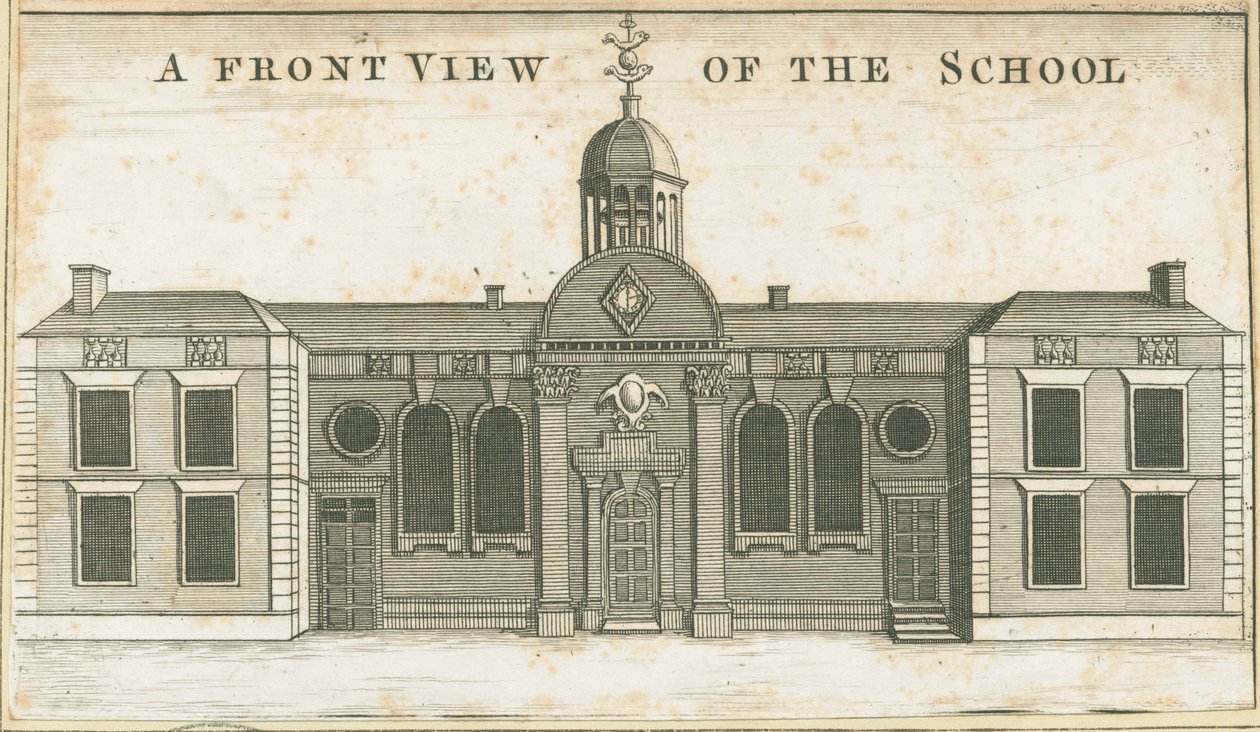 Wolverhampton - Escola Gramática: gravura em aquatint, nd [c 1751] (imprimir) de School English