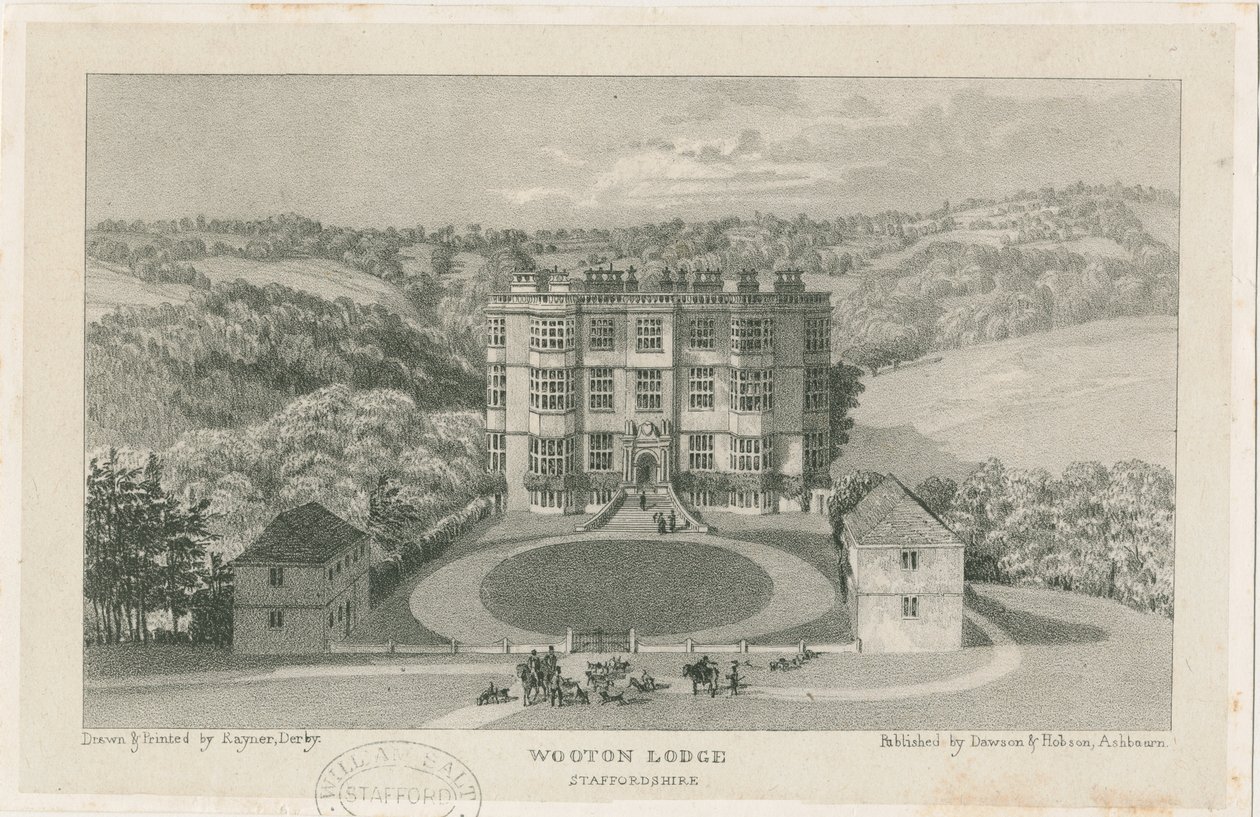 Wootton Lodge: litografia, nd [c 1839] (imprimir) de School English
