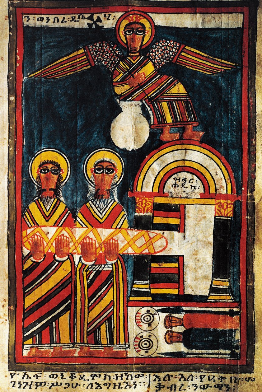 Jesus e os Ladrões, miniatura do Evangelho de School Ethiopian