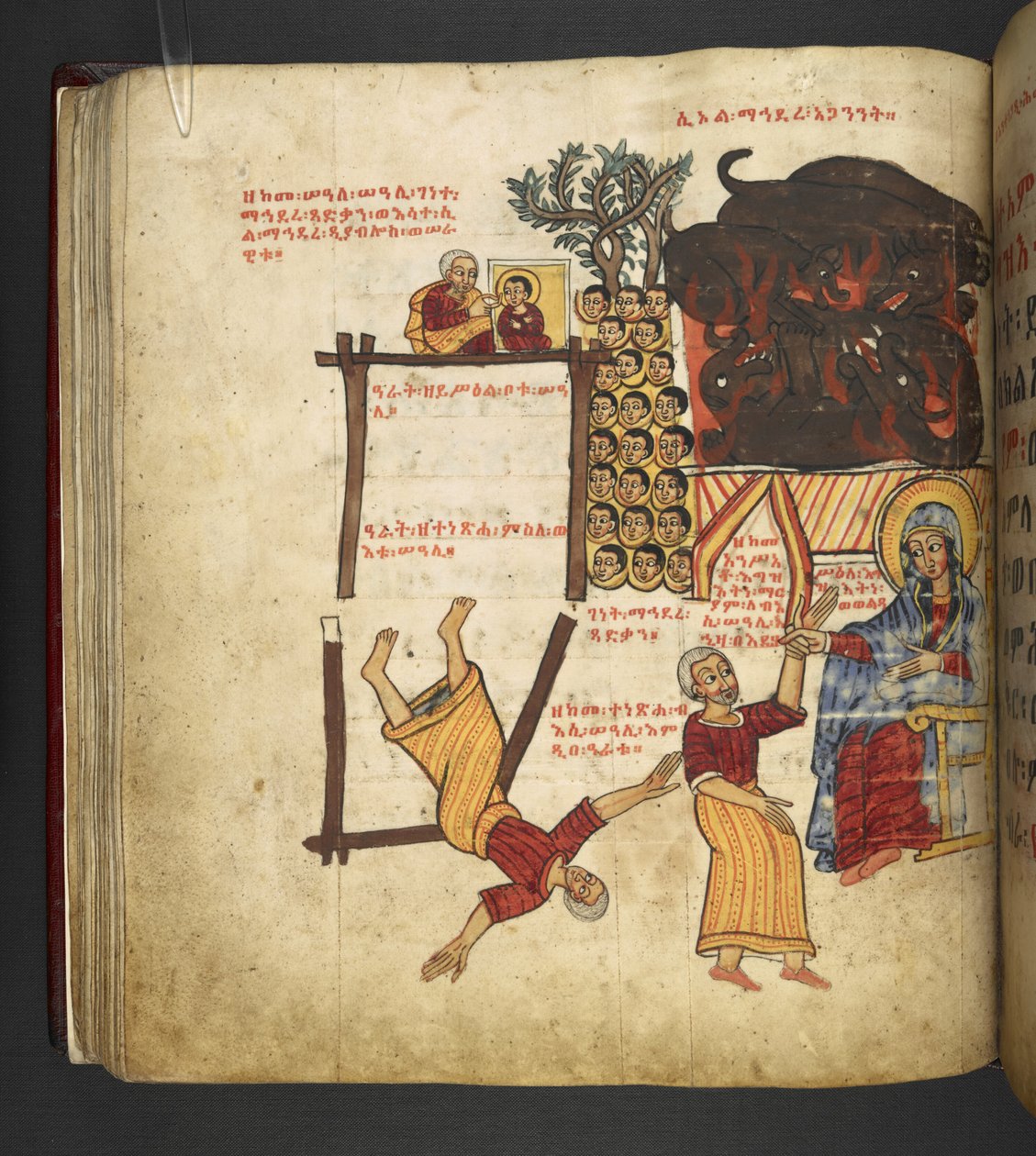 Os Milagres de Maria, f.63v, c.1667-82 (manuscrito) de School Ethiopian