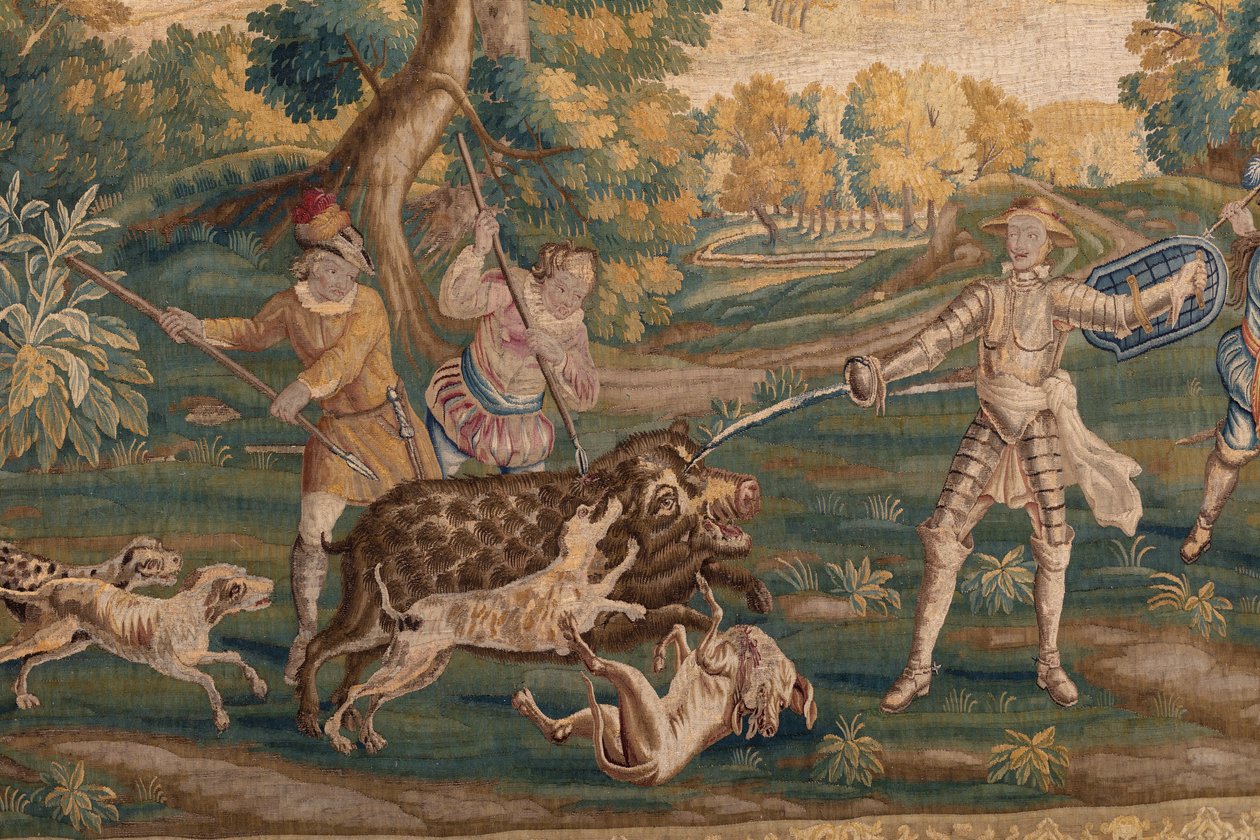 Cena de caça, Origem Oudenaarde (tapeçaria) de School Flemish