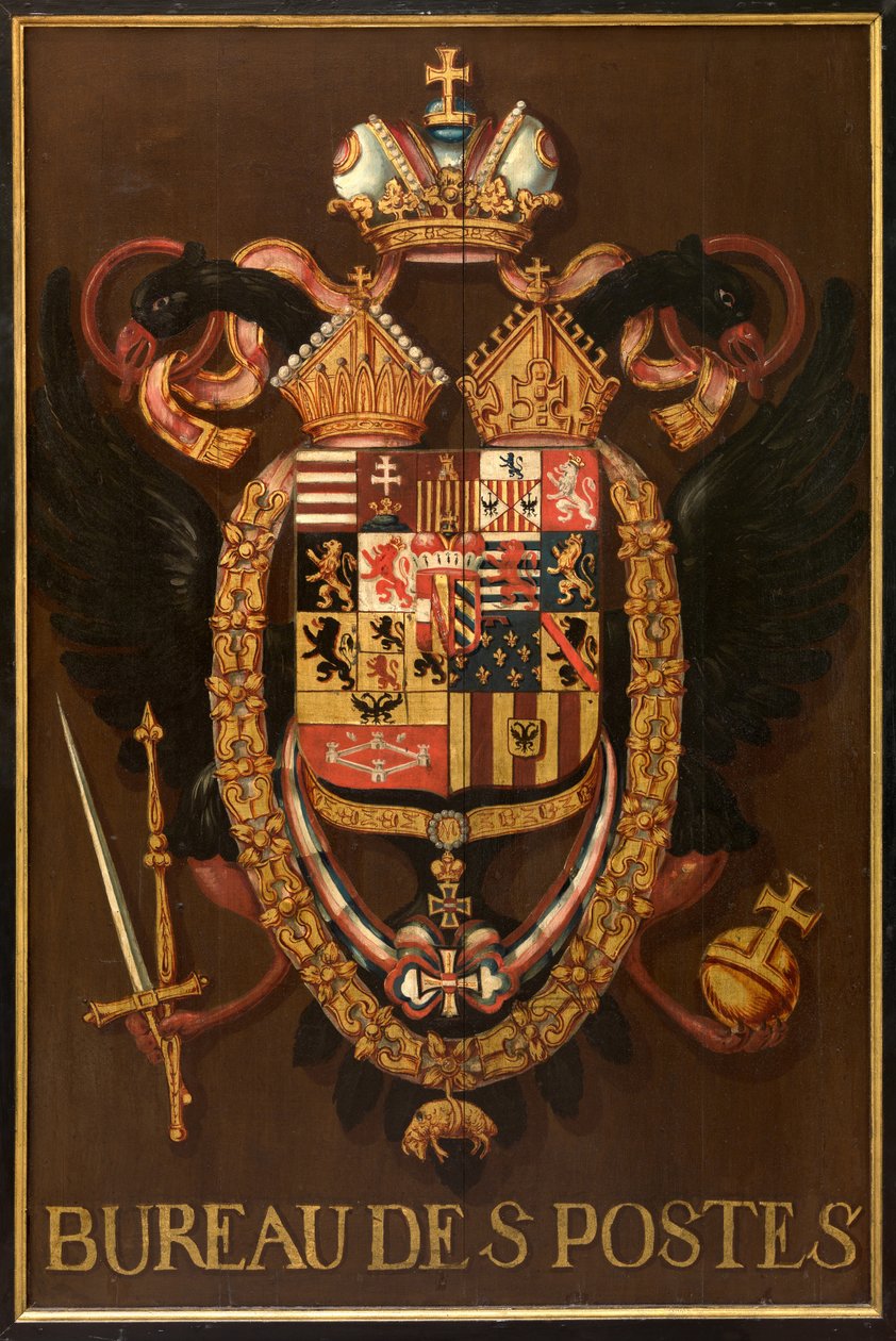 Sinal do Posto (óleo no painel) de School Flemish