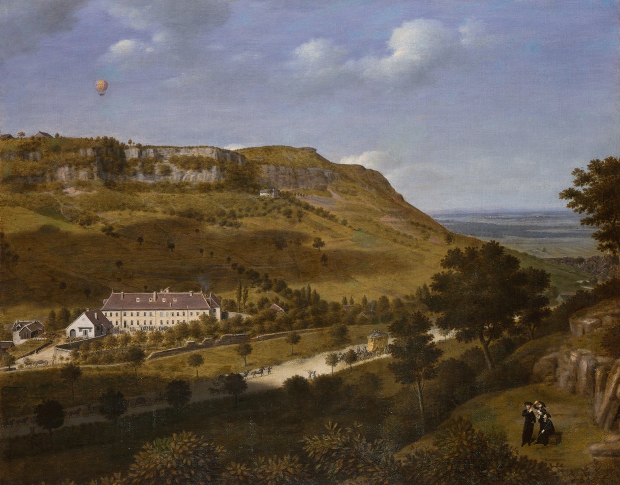 Balonismo no Jura (óleo sobre tela) de School French