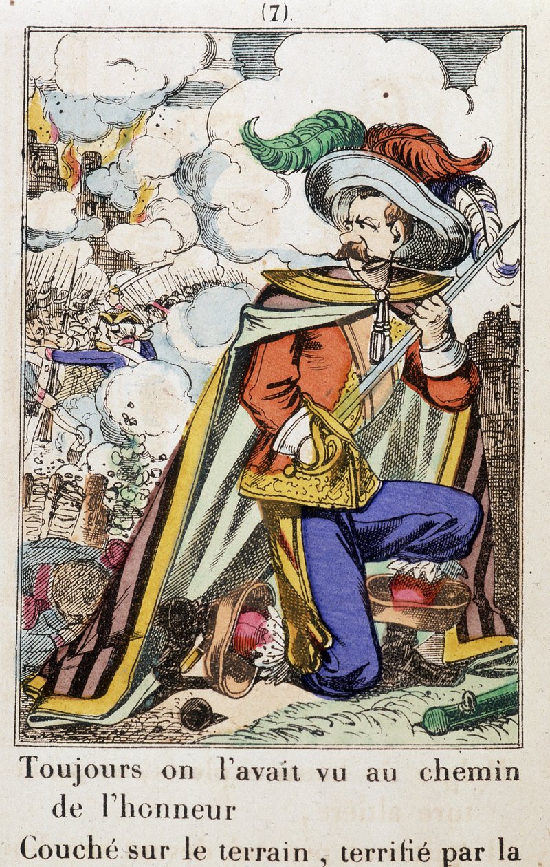 Capitão Fracasse - Imagem de Epinal "Sempre o tínhamos visto no caminho da honra..." romance de Theophile Gautier (1811-1872) de School French
