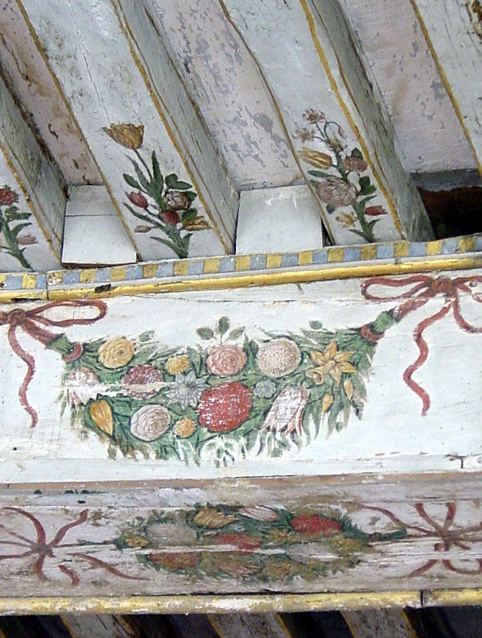Detalhe de Vigas Pintadas (madeira pintada) de School French