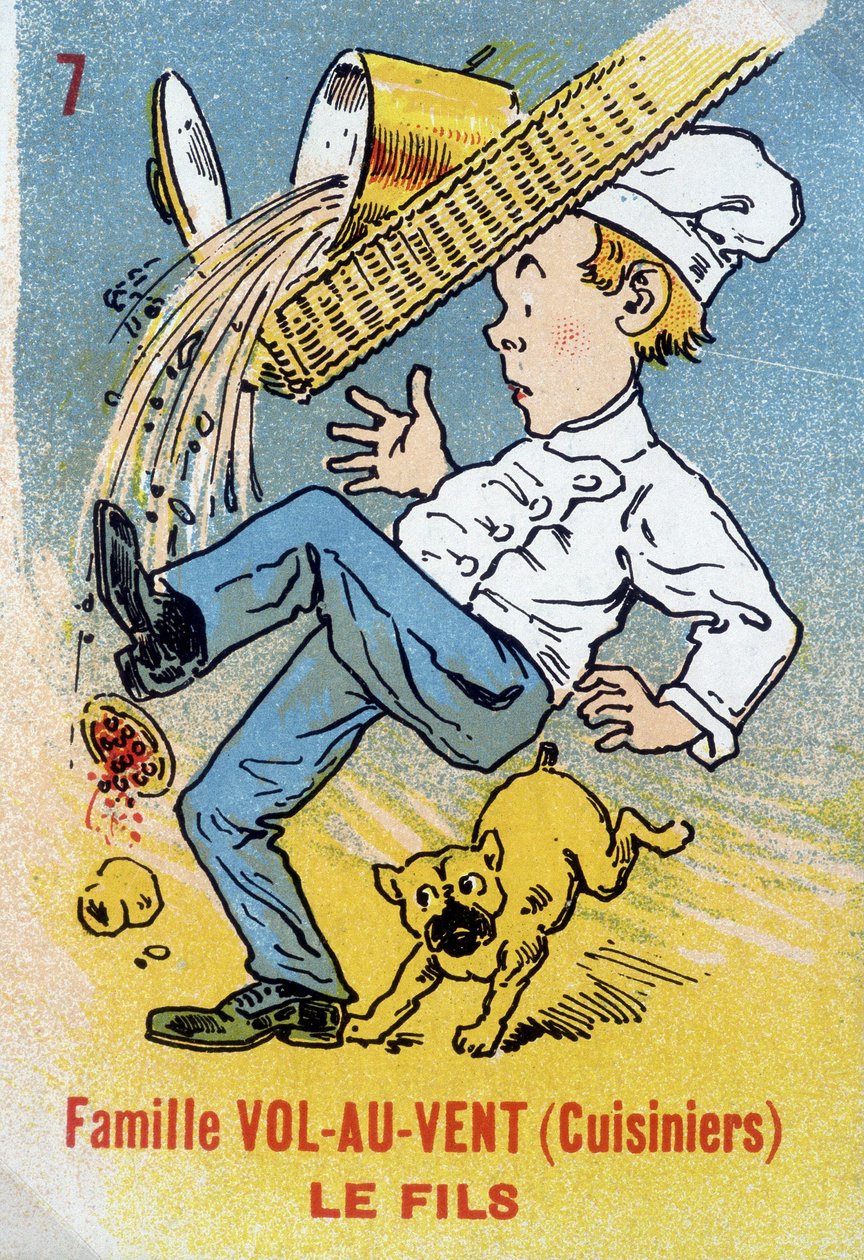 Jogo da Sete Família: O filho da Família Vol-au-Vent (Cozinheiros). Musée de la Carte à Jouier, Issy-les-Moulineaux. de School French