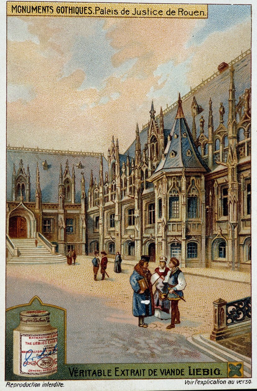 Monumentos góticos: o tribunal de Rouen - chromo. Liébig de School French