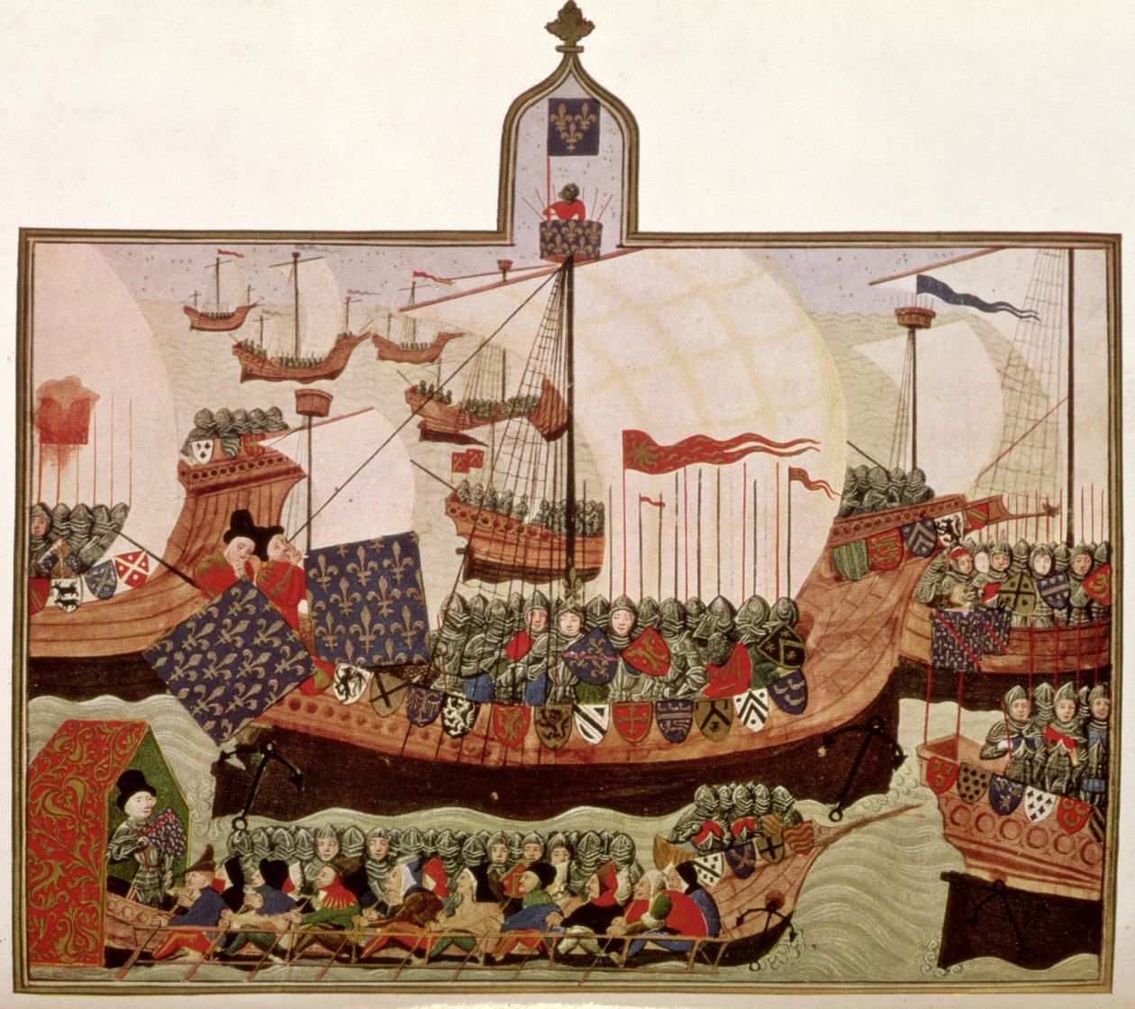 Harley 4379 f.60v Expedição do Duque de Bourbon a Barbary, executada por Jean Froissart (c.1333-c.1404) em Paris para o historiador francês Philip de Commines (1445-1509) (fac-símile) de School French