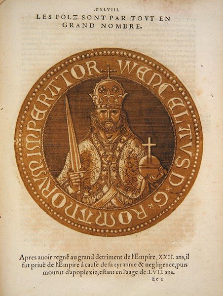 Santo Imperador Romano Wenceslau da Boémia (cor litho) de School French