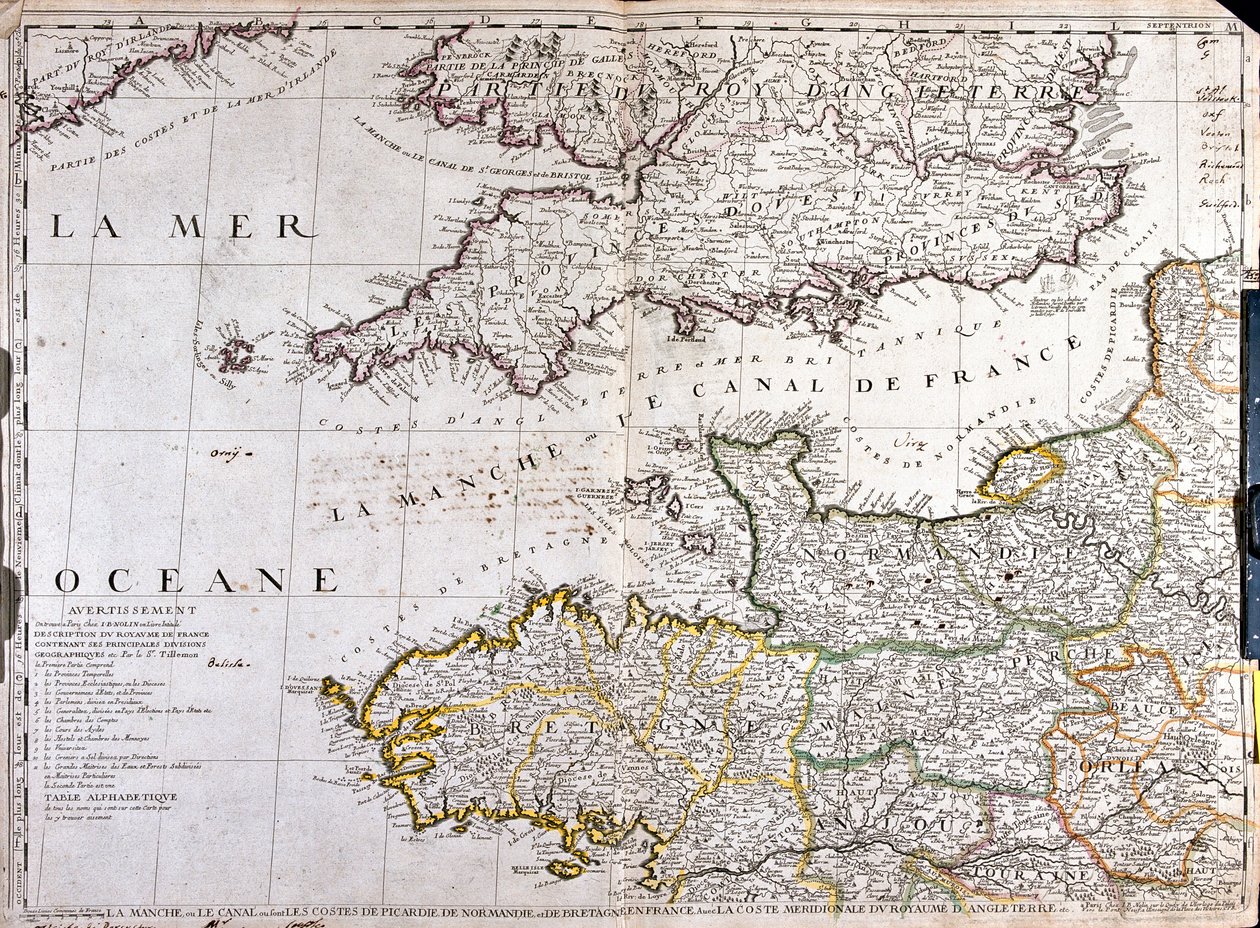 Mapa da Região da Basse-Normandie em França (litho) de School French