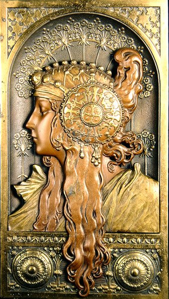 Menina Oriental de Perfil (bronze) de School French