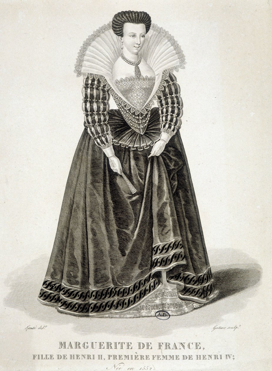 Retrato de Margaret de Valois, conhecida como Rainha Margot (1553-1615), Rainha de Navarra, primeira esposa de Henrique IV. de School French