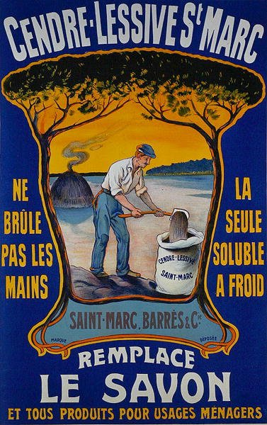 Cartaz para detergente em pó Saint-Marc Barres (cor litho) de School French