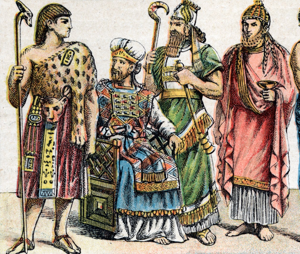 Figurinos religiosos em tempos antigos (cor litho) de School French