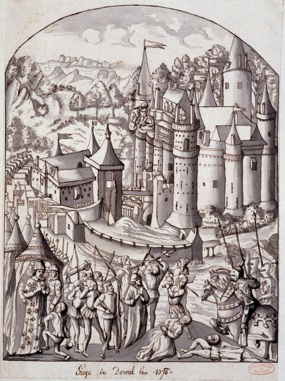 Sítio de Derval (Bretanha) no ano de 1375. de School French
