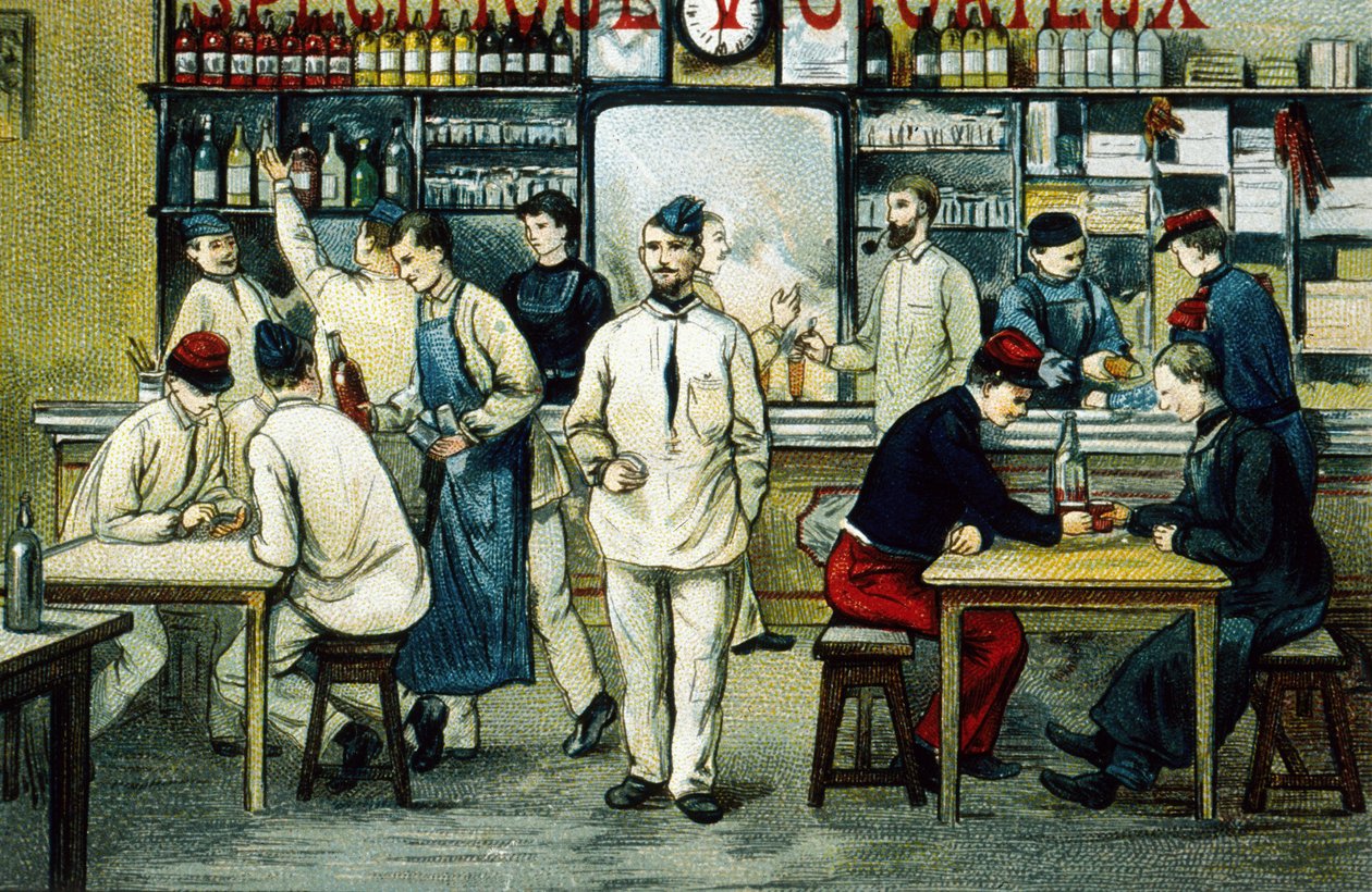 A cantina (gravação a cores) de School French