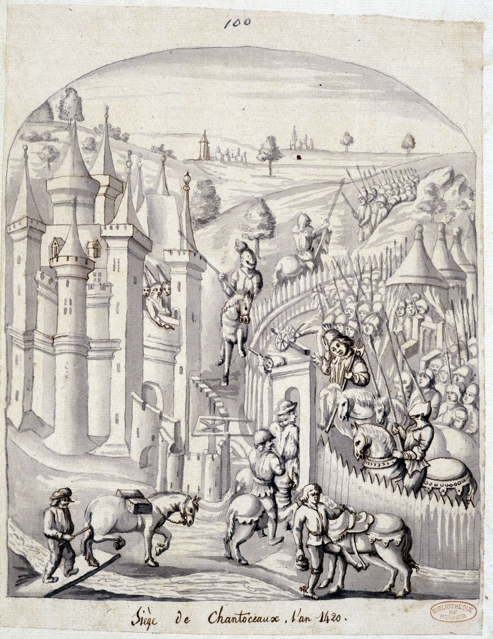 O cerco de Chantoceaux, no ano de 1420 de School French
