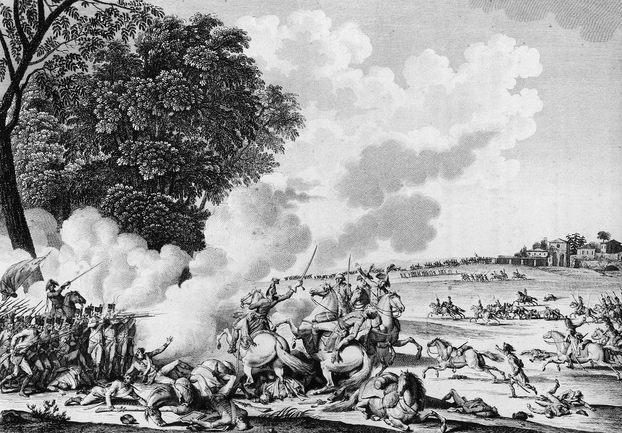 Guerra da Revolução Francesa: Morte do general francês Barthelemy Catherine Joubert (1769-1799), morto na batalha de 28 de Novi Thermidor An VII (15 de Agosto de 1769-1799) de School French