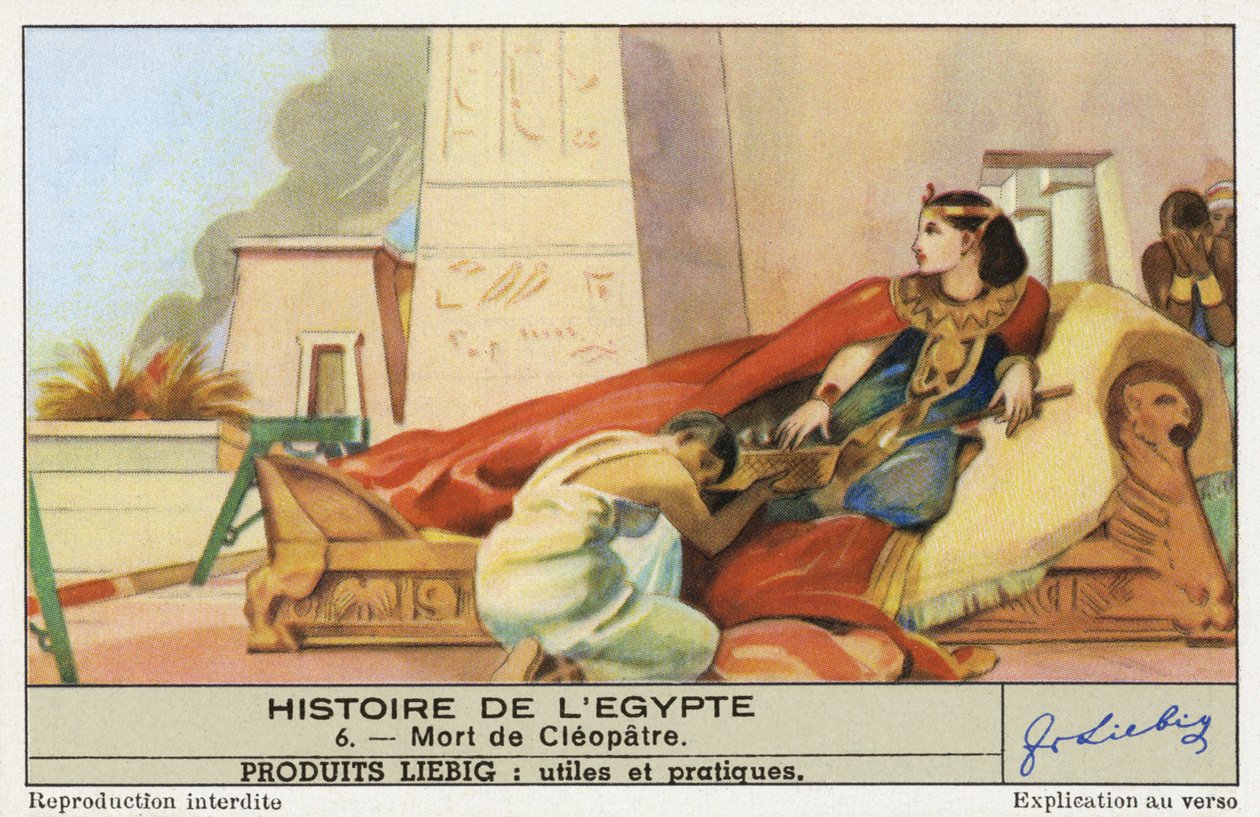 Morte de Cleópatra, Cartão Liebig (impressão) de School German