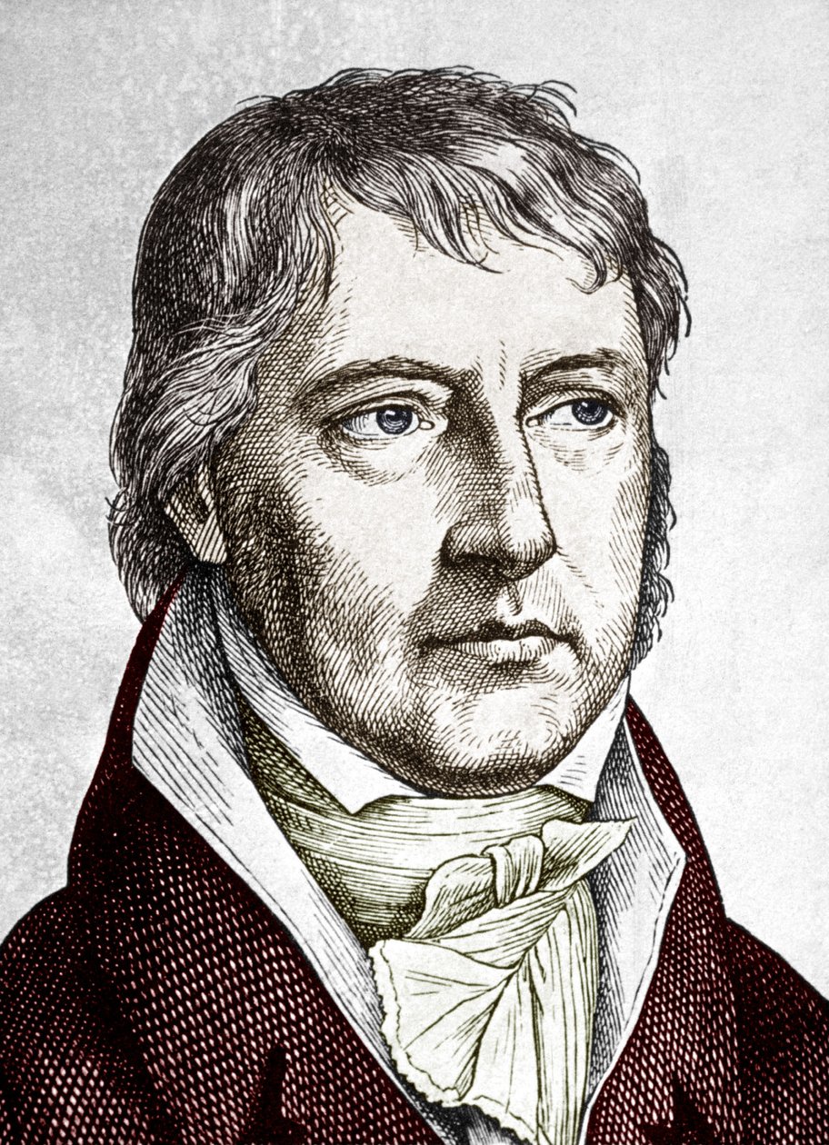 Georg Wilhelm Friedrich Hegel (gravura a cores) de School German