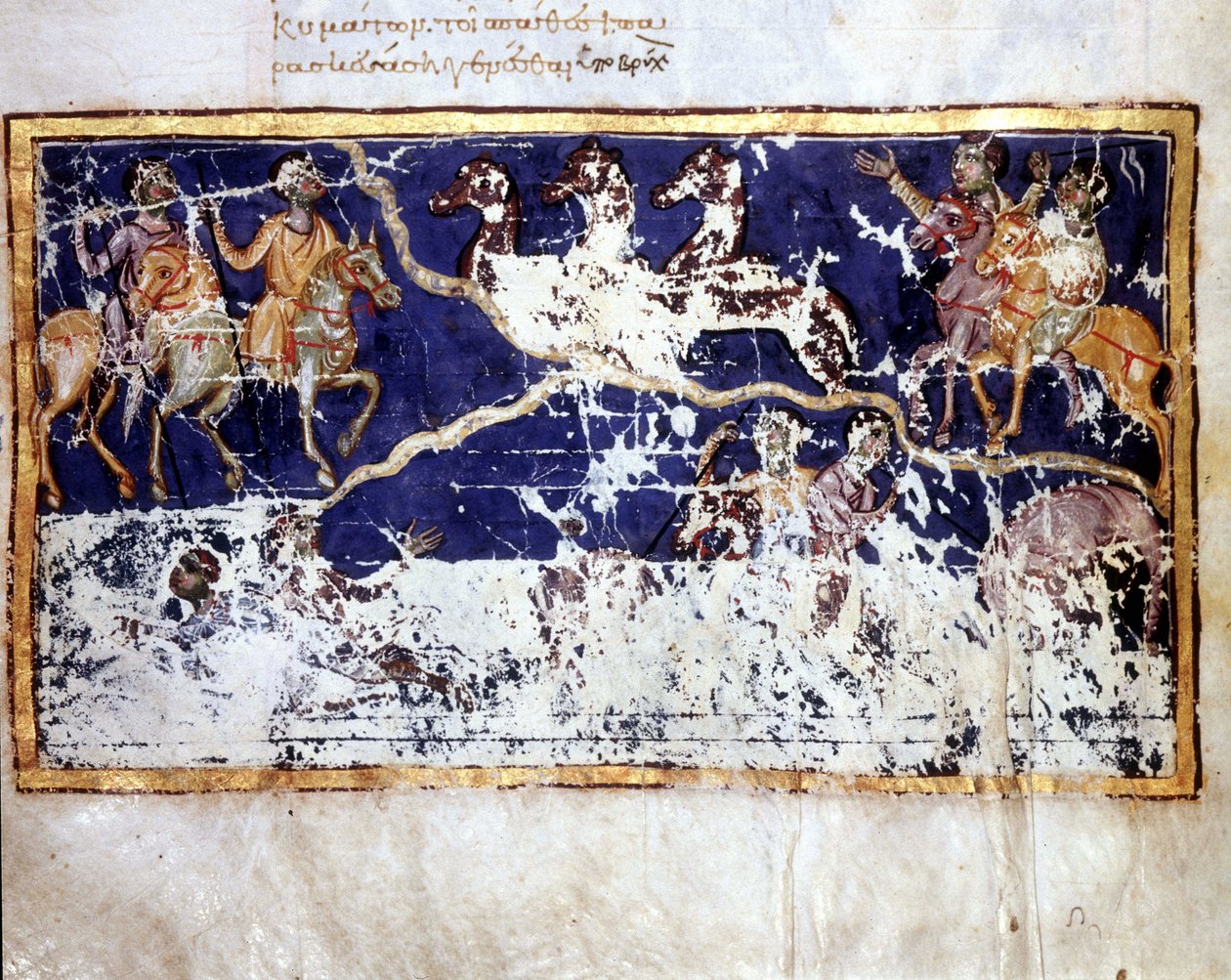 Representação do Apocalipse em "Catena in Job", manuscrito grego do início do século X. Bíblia. Marciana de Veneza. de School Greek