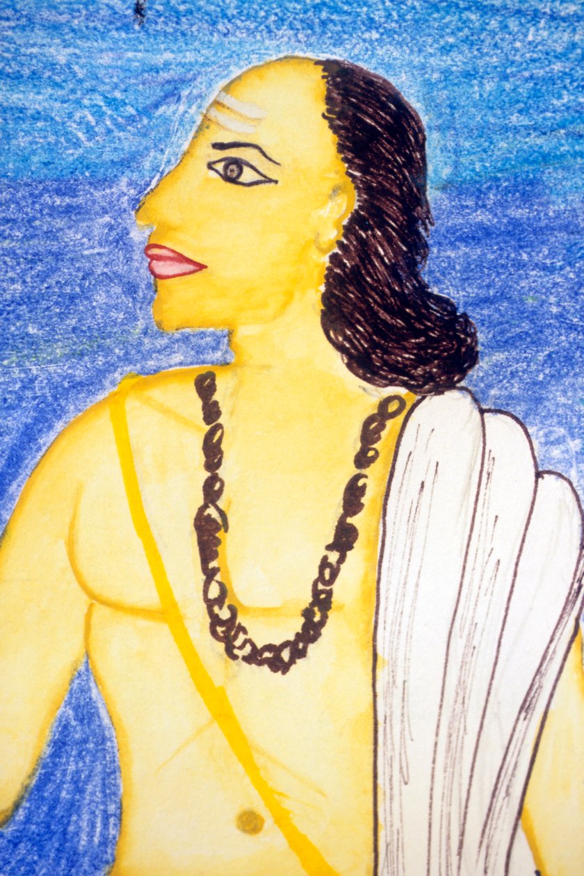 Aryabhata (aguarela sobre papel) de School Indian