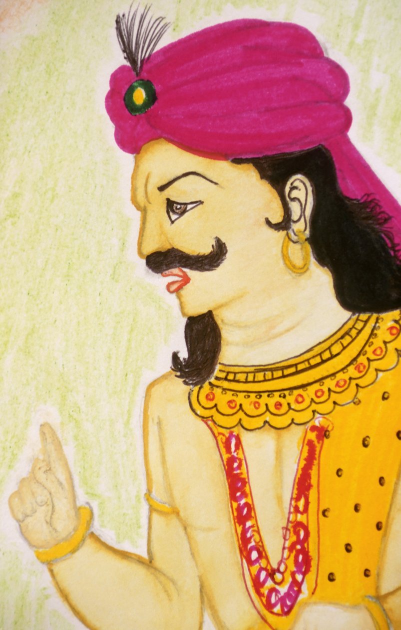 Chandragupta (aguarela sobre papel) de School Indian