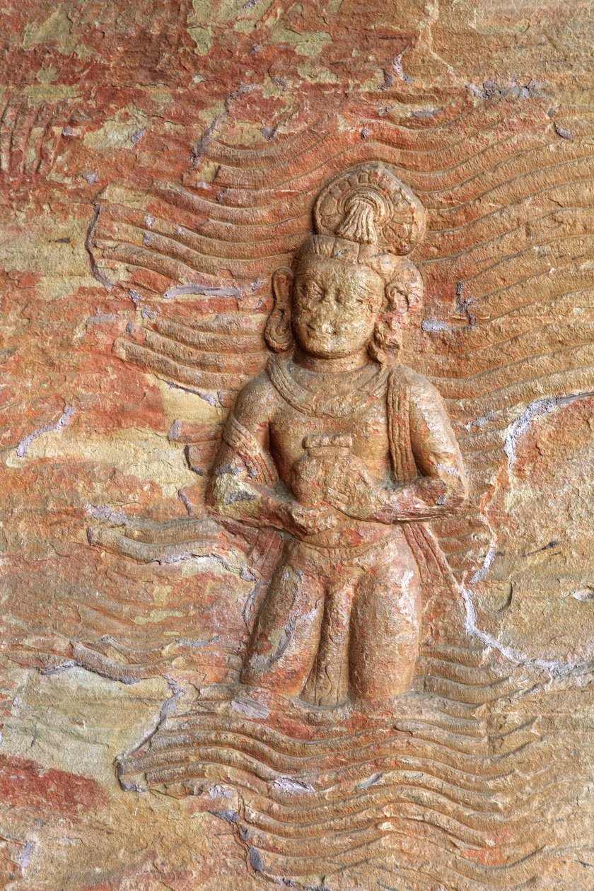 Pormenor, Vishnu como Varaha Avatar (foto) de School Indian