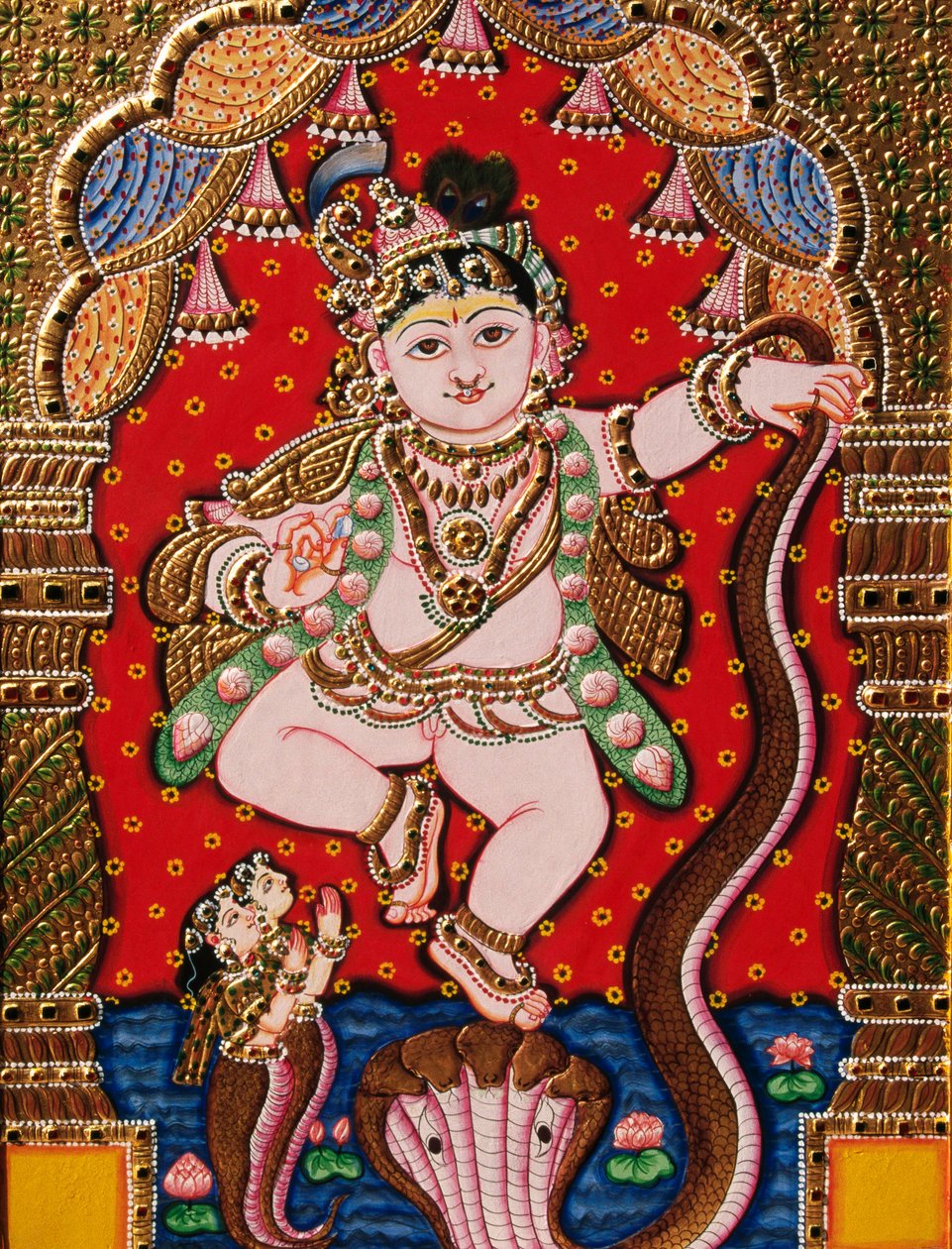 Gravar a pintura do Senhor Bal Krishna Tanjore de School Indian