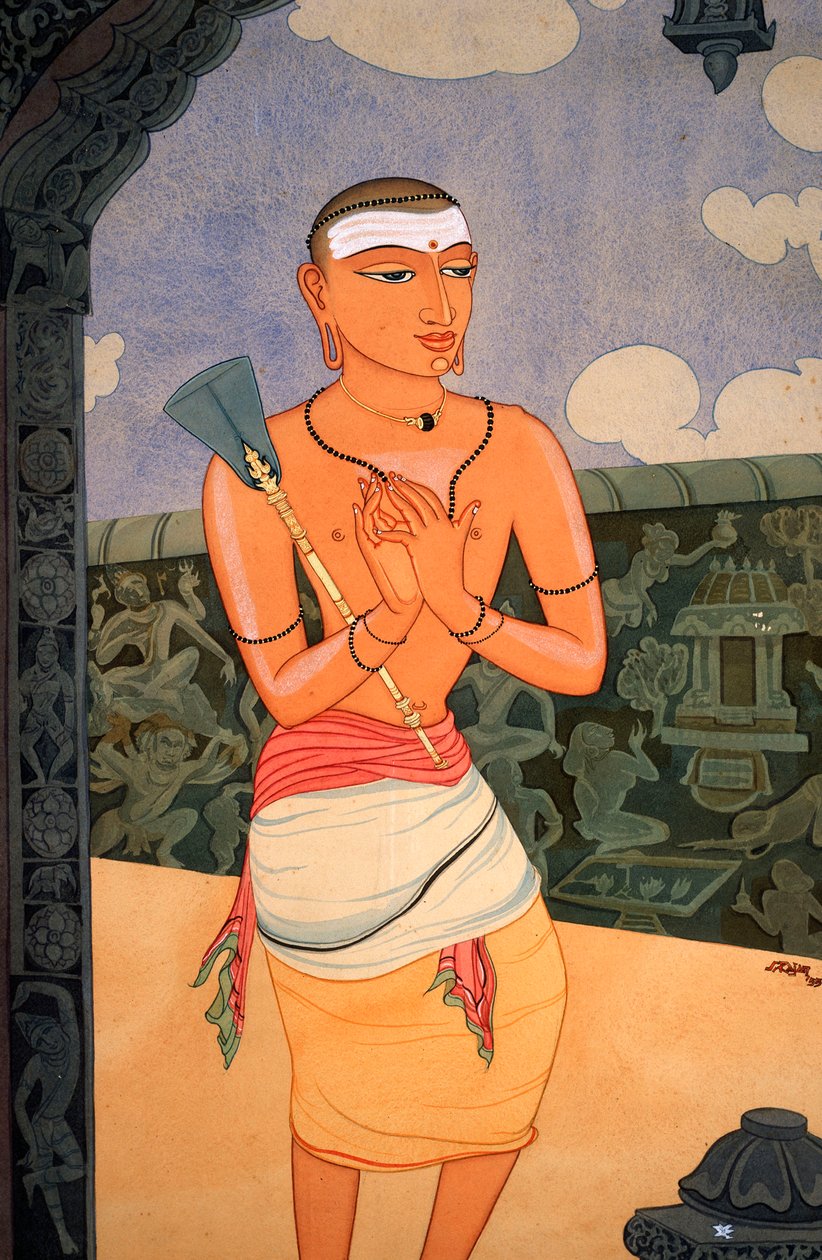 Monge hindu (aguarela sobre papel) de School Indian