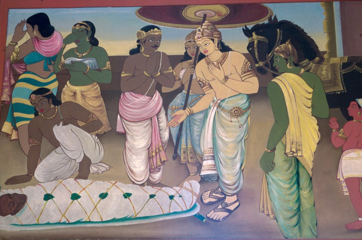 Mahanirvana de Buda (foto) de School Indian