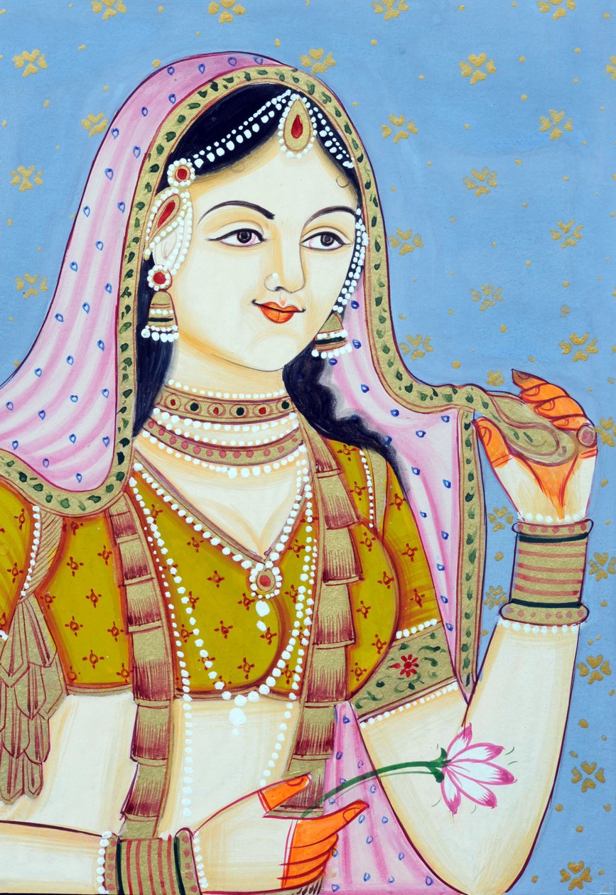 Pintura em miniatura de Jodha Bai de School Indian