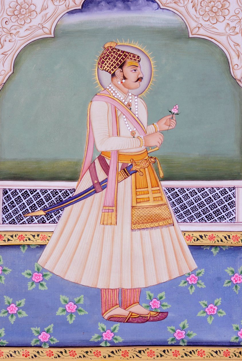 Pintura em miniatura de Mirza Raja Jai Singh, Jaipur de School Indian