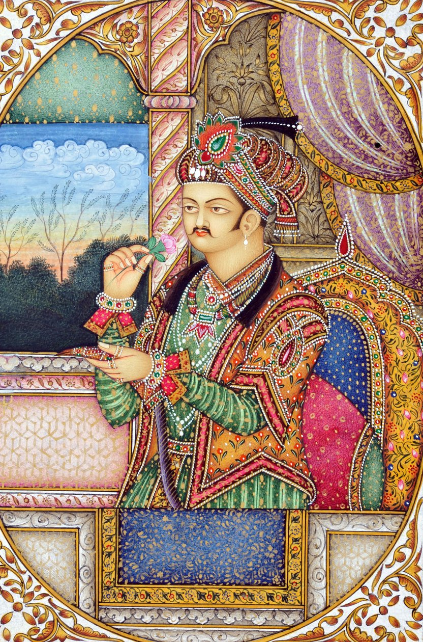 Pintura em miniatura do imperador Mughul Jahangir Índia Ásia de School Indian