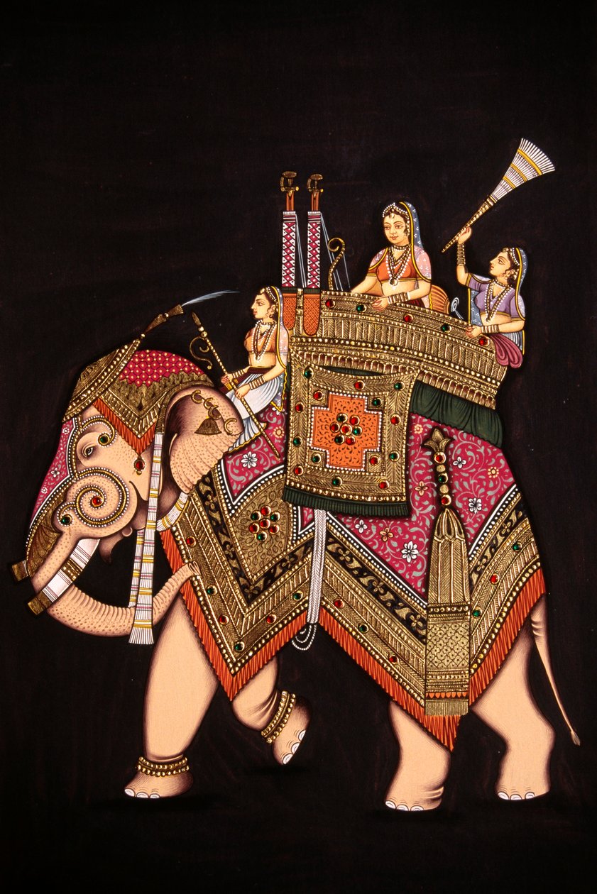 Pintura em miniatura de Mumtaz Mahal sobre papel de School Indian
