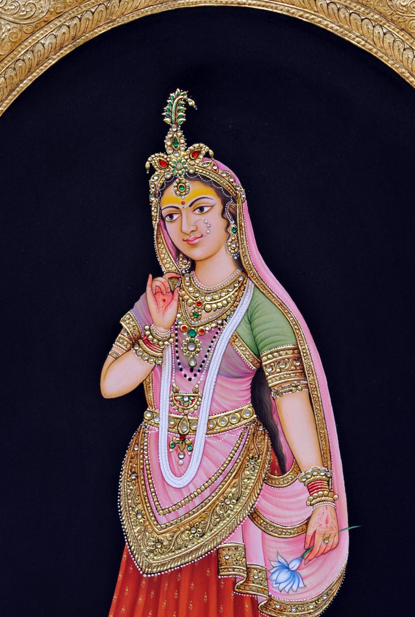 Pintura em miniatura de Radha de School Indian