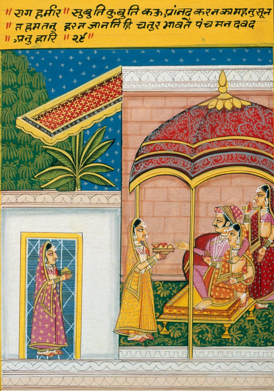 Pintura em miniatura sobre papel, Rag Hameer, Escola de Nathdwara de School Indian