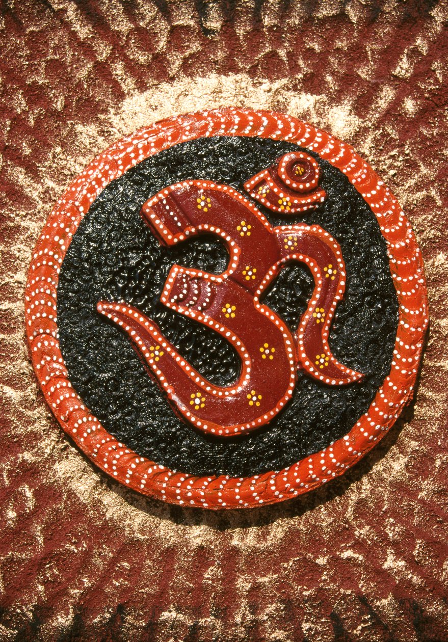 Om Plaster of Painting, Gujarat, Índia de School Indian