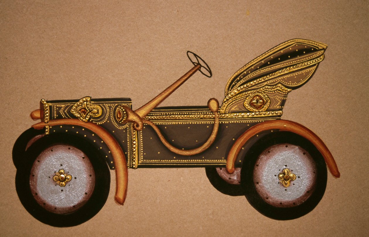 Pintura de um padrão de carro real antigo, Índia de School Indian