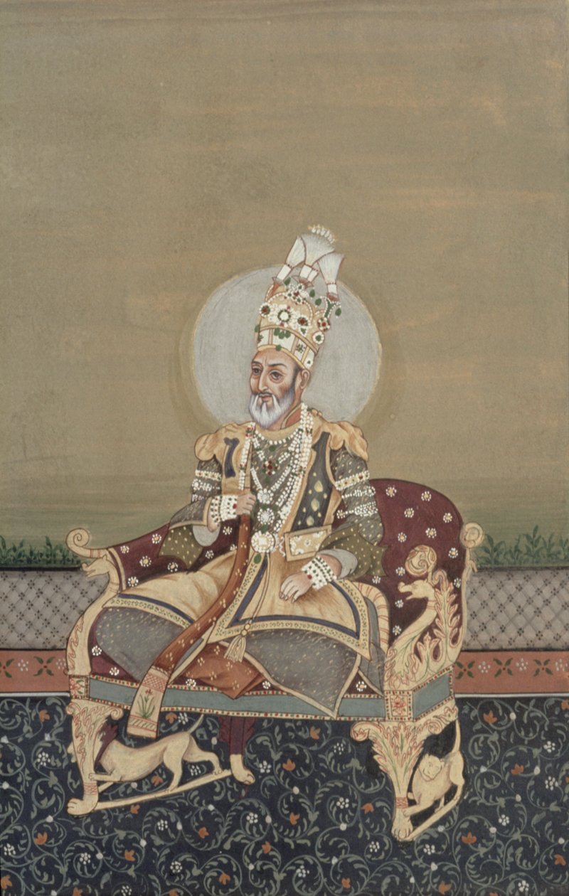Retrato de Bahadur Shah II (1775-1862) de School Indian