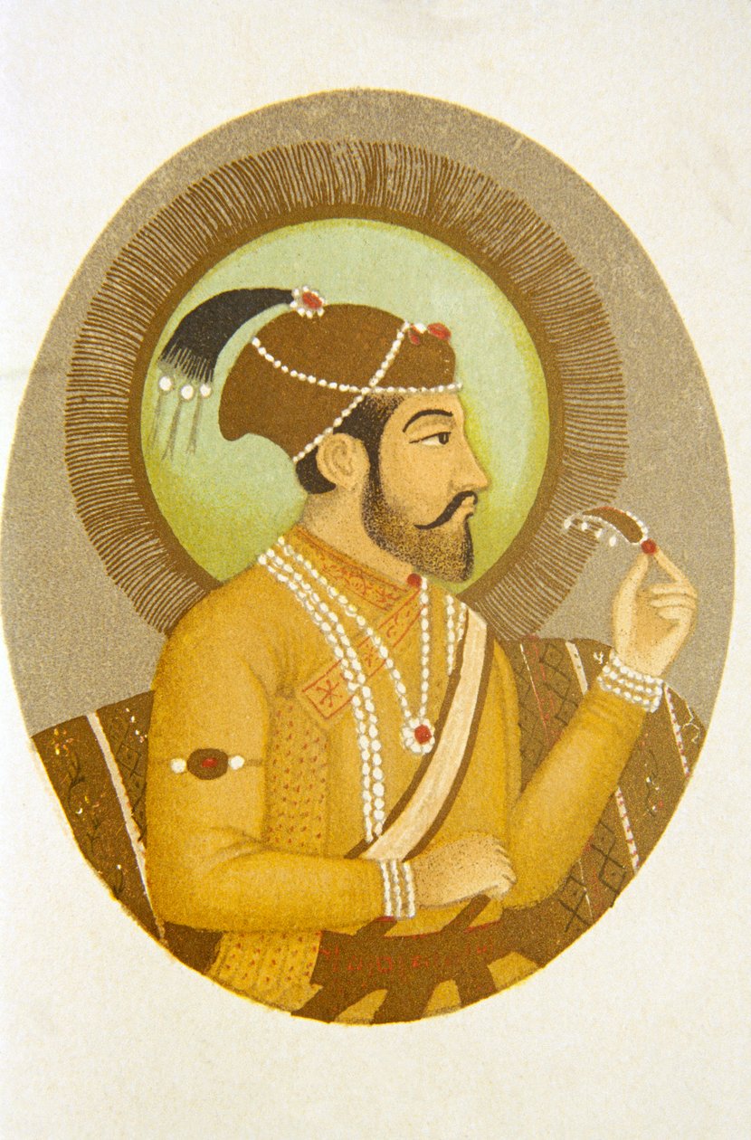 Retrato do Imperador Mughal Aurangzeb, Índia de School Indian