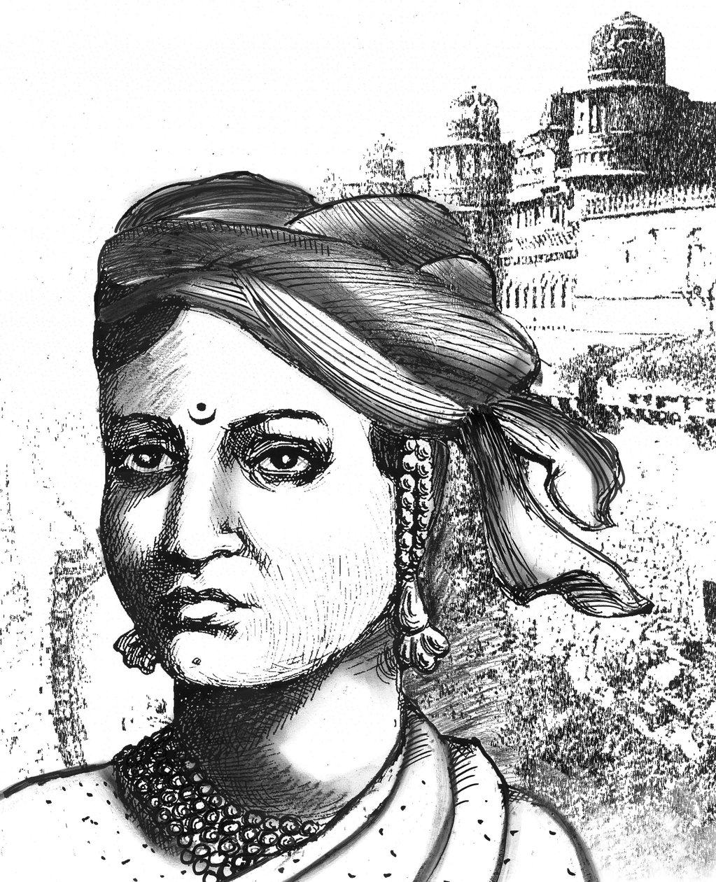 Rani Lakshmibai (litografia) de School Indian