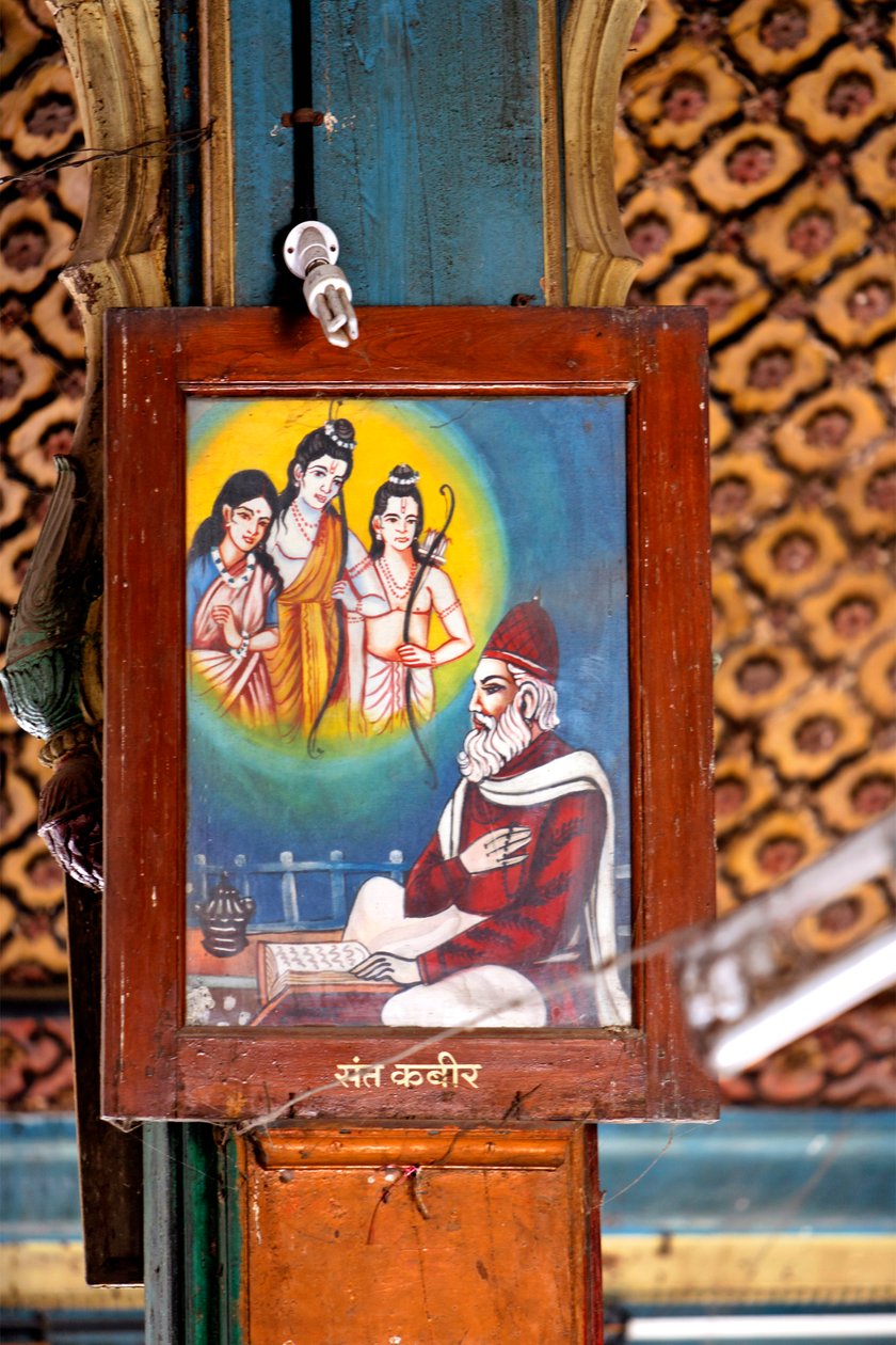 São Kabir, Shree Ram Mandir, Maharashtra (óleo sobre painel) de School Indian