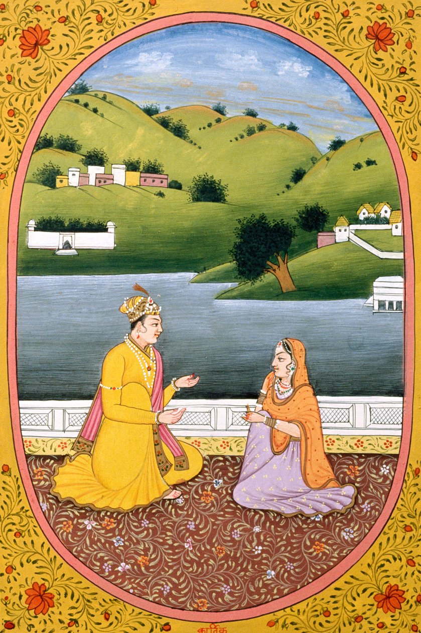 Calendário anual Imagem e pintura para um mês hindu Kartik, Índia de School Indian