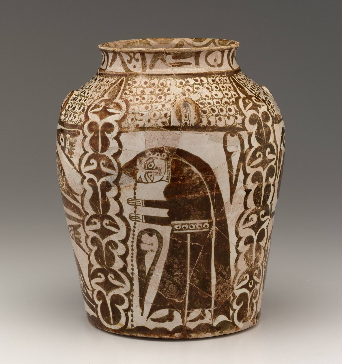 Jarro, Período Abássida (louça de barro, sobre vidrado com lustre) de School Iraqi