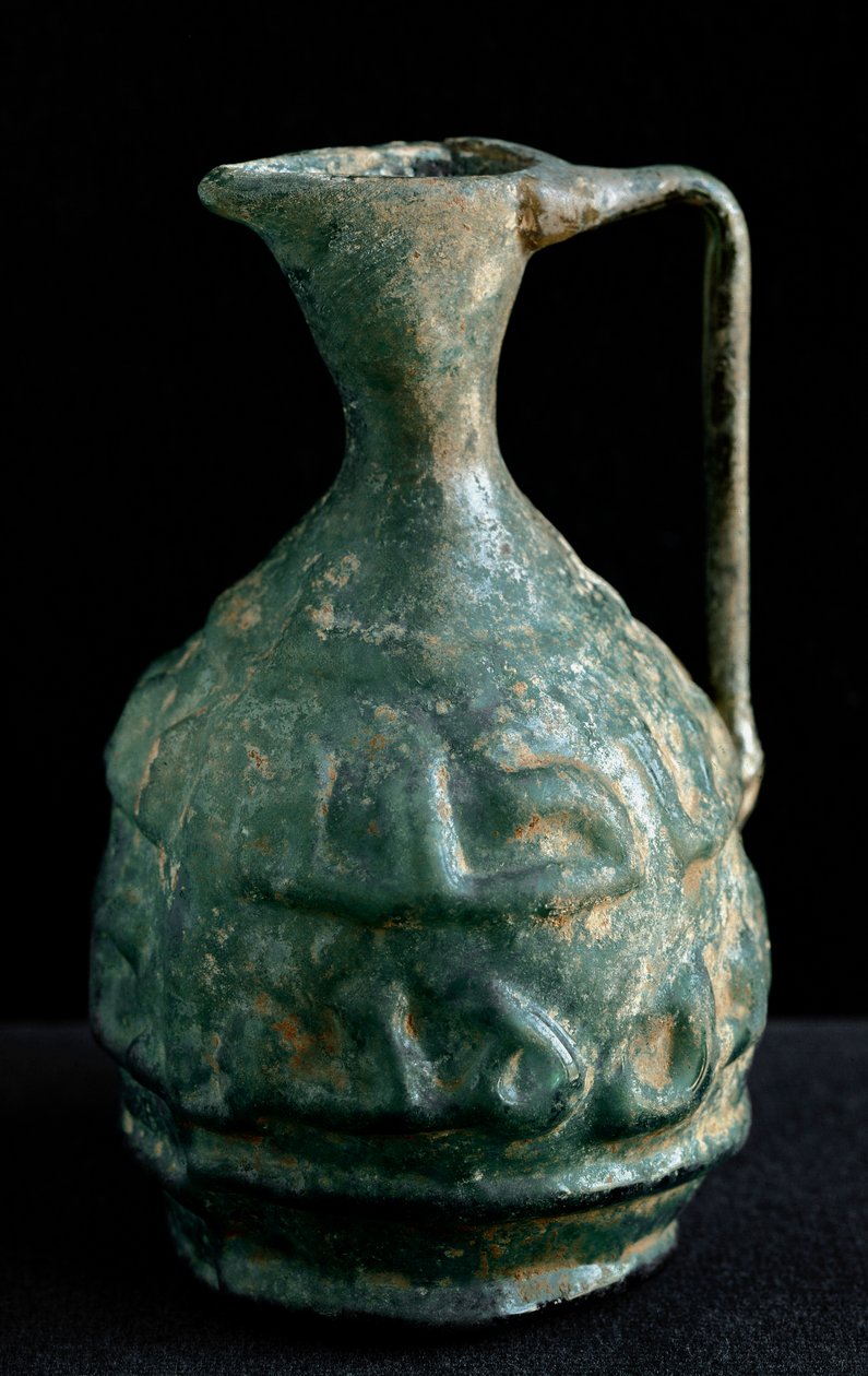 Pequena ânfora de vidro com inscrições. Século IX-10 do Iraque. Dim. 8,9 cm Paris, Musee du Louvre de School Iraqi
