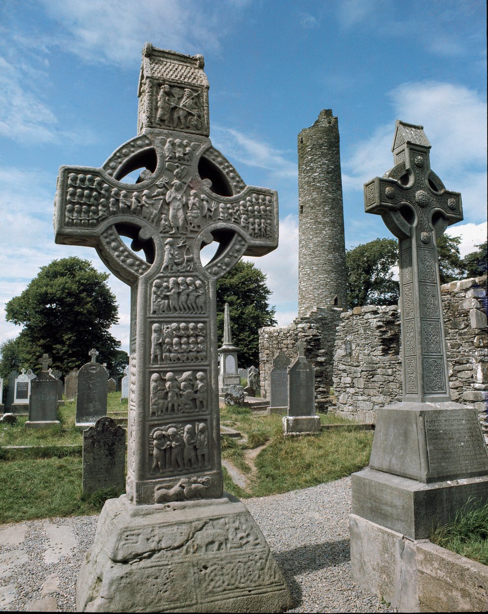Vista da Cruz de Muiredach, pedra talhada, c.521 de School Irish