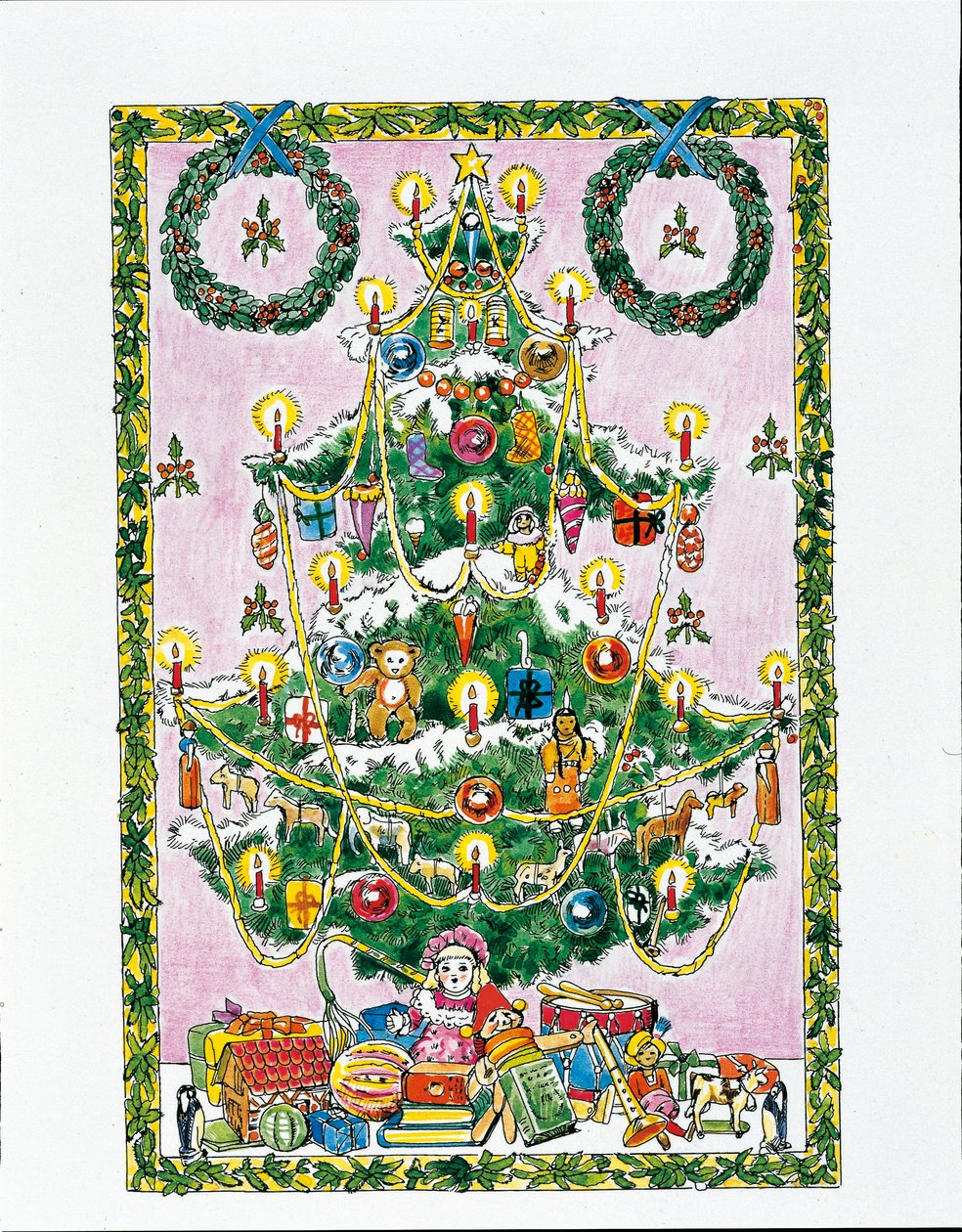 Árvore de Natal (cor litho) de School Italian